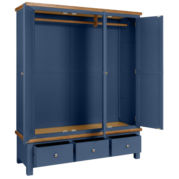 Painted 3 - 3 Door Wardrobe with 3 Drawers - 3 Colours