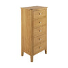 Oak 207 - 5 Drawer Narrow Tallboy