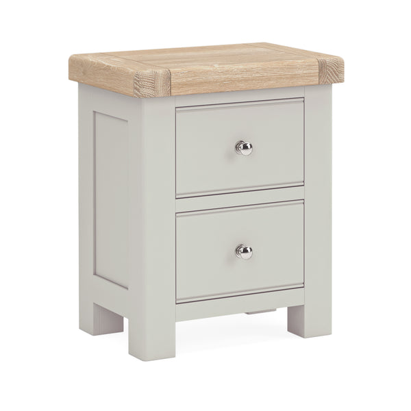 Oak 378 - 2 Drawer Bedside - Stone Grey or Sage