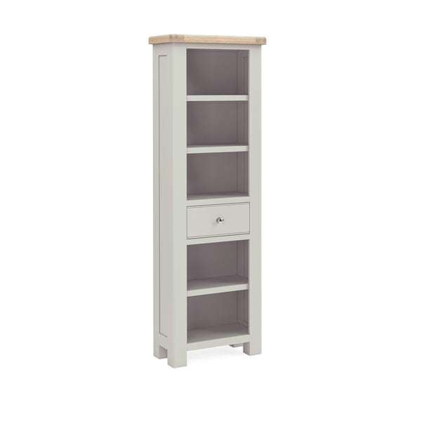 Oak 378 - Slim Bookcase - Stone Grey or Sage