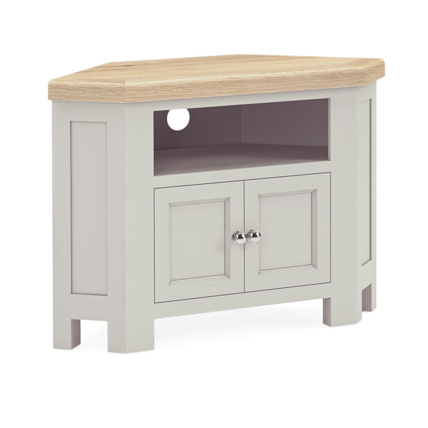 Oak 378 - Corner Tv Unit - Stone Grey or Sage