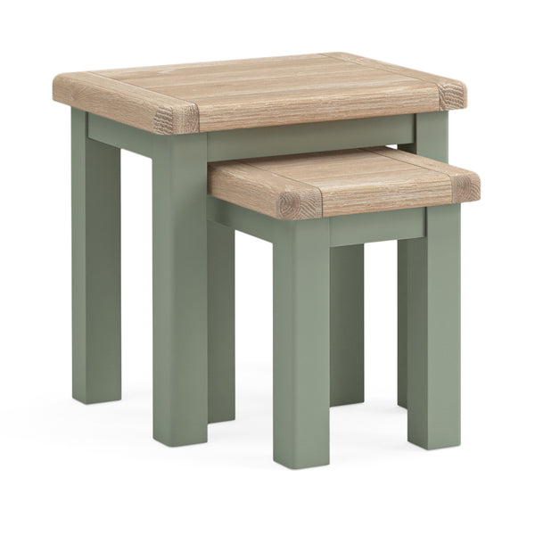 Oak 378 - Nest of Tables - Stone Grey or Sage