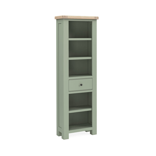 Oak 378 - Slim Bookcase - Stone Grey or Sage