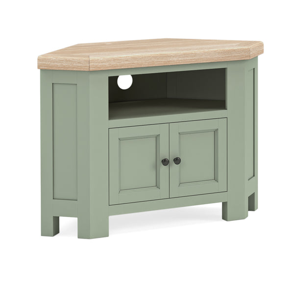Oak 378 - Corner Tv Unit - Stone Grey or Sage