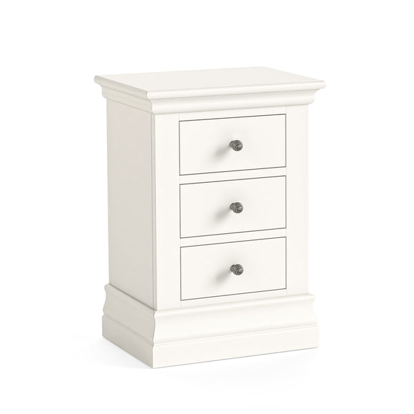 Beamhurst Painted - 3 Drawer Bedside - Coconut Milk