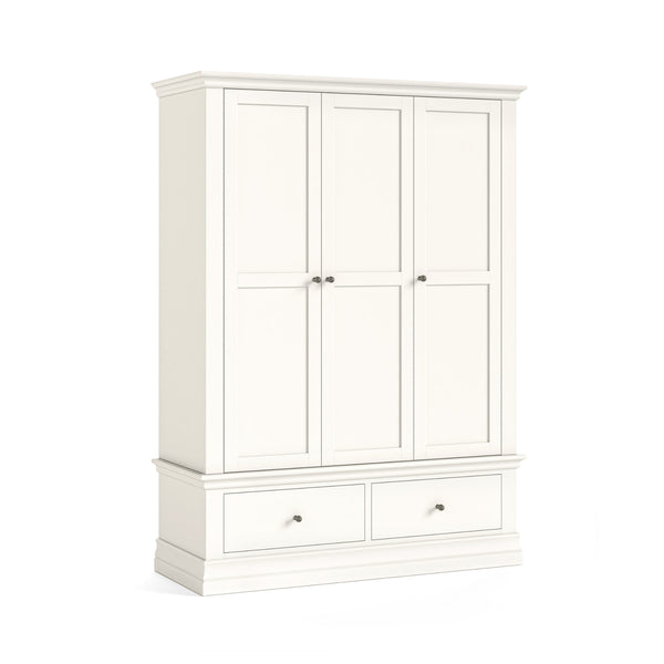 Beamhurst Painted - 3 Door 2 Drawer Wardrobe - Coconut Milk