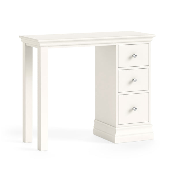Beamhurst Painted - Single Pedestal Dressing Table - Coconut Milk