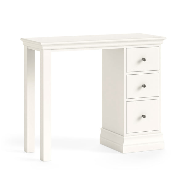 Beamhurst Painted - Single Pedestal Dressing Table - Coconut Milk