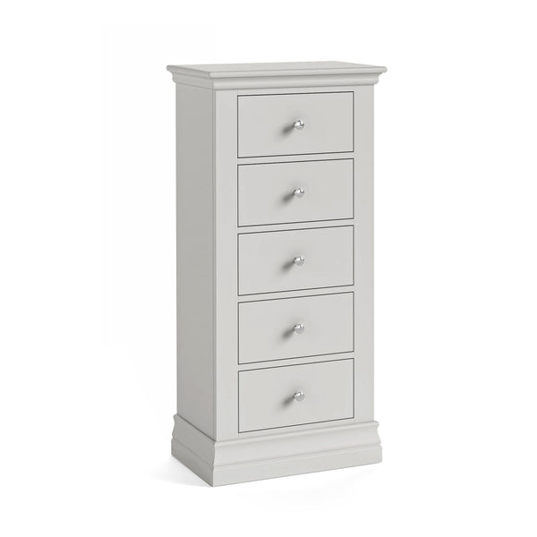 Beamhurst Painted - 5 Drawer Tallboy - Light Grey