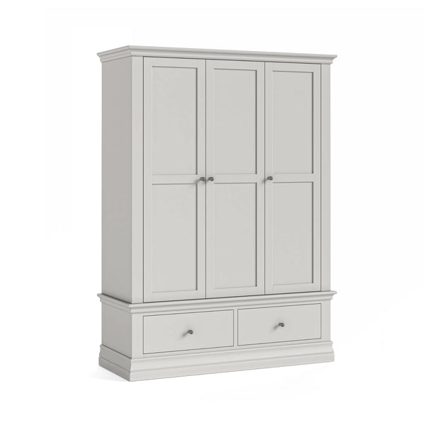 Beamhurst Painted - 3 Door 2 Drawer Wardrobe - Light Grey