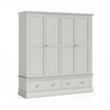 Beamhurst Painted - 4 Door 2 Drawer Wardrobe - Light Grey