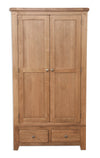 Country Oak - 2 Door 2 Drawer Wardrobe