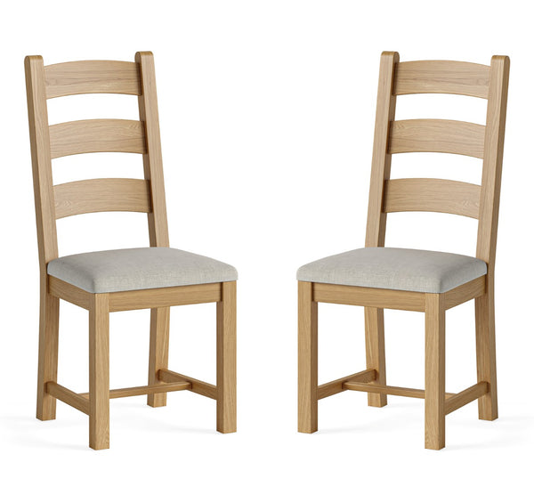 Oak 351 - Dining Chair WITHOUT Cushion - x 2 (Pair)