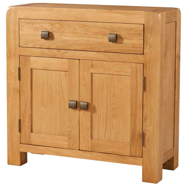 Oak 6 - Compact Sideboard 1 Drawer 2 Door