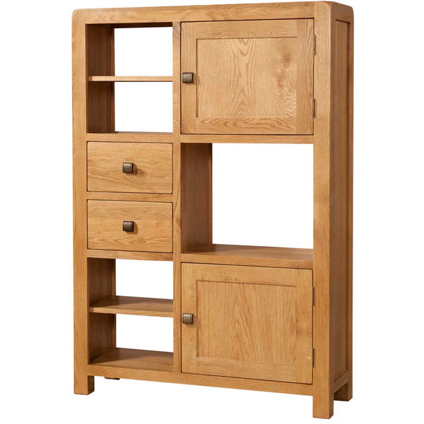 Oak 6 - High Display Unit 2 Door 2 Drawer