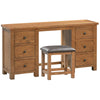 Oak 7 - Double Pedestal Dressing Table + Stool