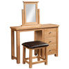 Oak 4 - Single Pedestal Dressing Table + Stool