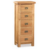 Oak 27 - 5 Drawer Tall Chest