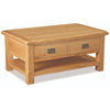 Oak 27 - Large Coffee Table with Drawer and Shelf