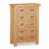 Oak 27 - 5 Drawer Chest