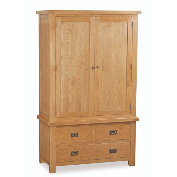 Oak 27 - 3 Drawer 2 Door Wardrobe