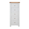 French Grey & Oak Top - 5 Drawer Chest