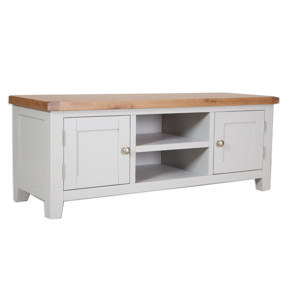 French Grey & Oak Top - Large TV Unit