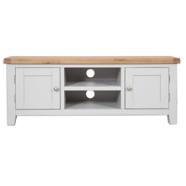 French Grey & Oak Top - Large TV Unit
