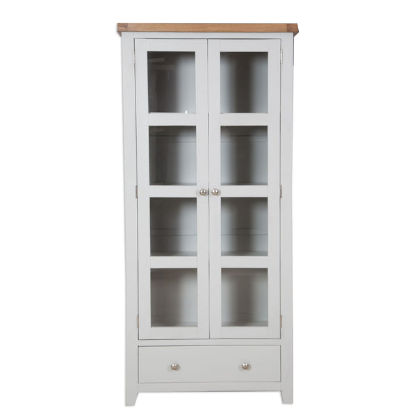 French Grey & Oak Top - Display Cabinet