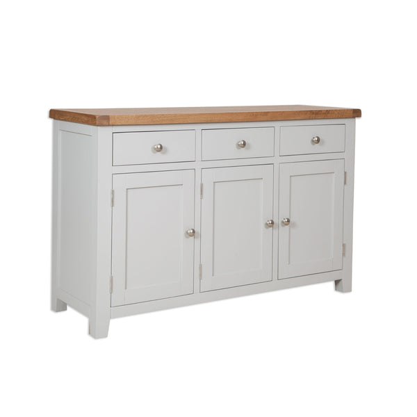 French Grey & Oak Top - 3 Door Sideboard