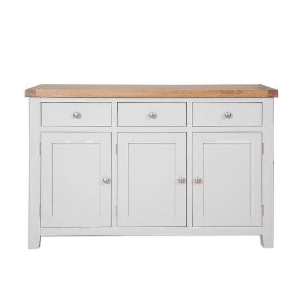 French Grey & Oak Top - 3 Door Sideboard