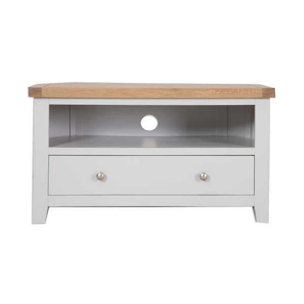 French Grey & Oak Top - Corner TV Unit