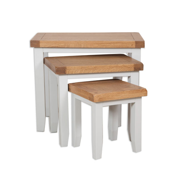 French Grey & Oak Top - Nest of Tables