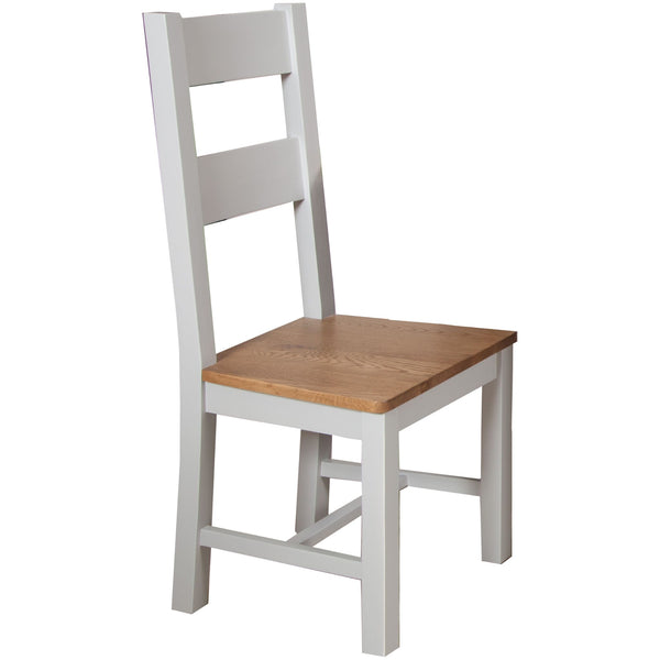 French Grey & Oak Top - Ladder Dining Chair
