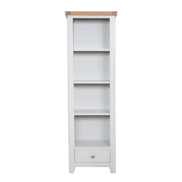 French Grey & Oak Top - Slim Bookcase