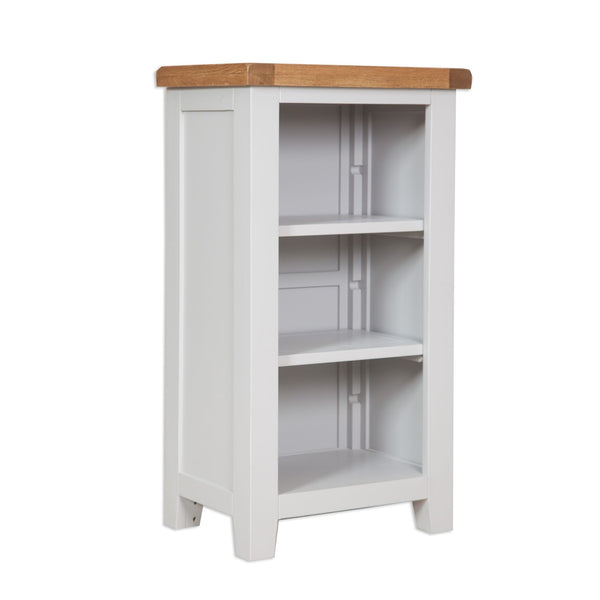 French Grey & Oak Top - Small Bookcase / DVD Rack