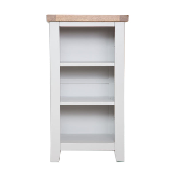 French Grey & Oak Top - Small Bookcase / DVD Rack