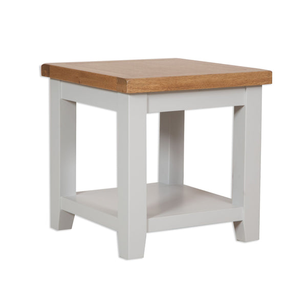 French Grey & Oak Top - Lamp Table