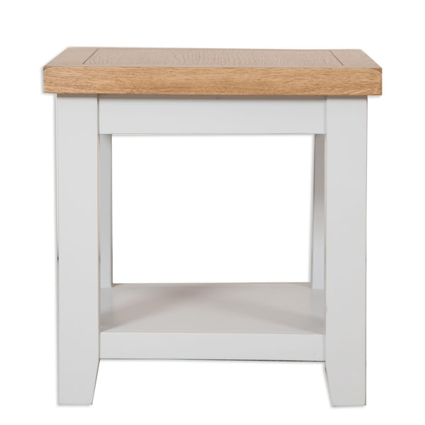French Grey & Oak Top - Lamp Table