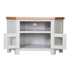 French Grey & Oak Top - Glazed TV Unit