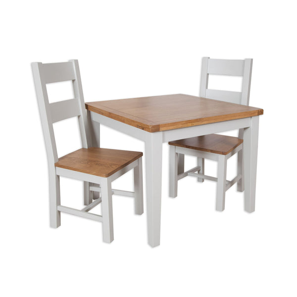 French Grey & Oak Top - 90x90 Table