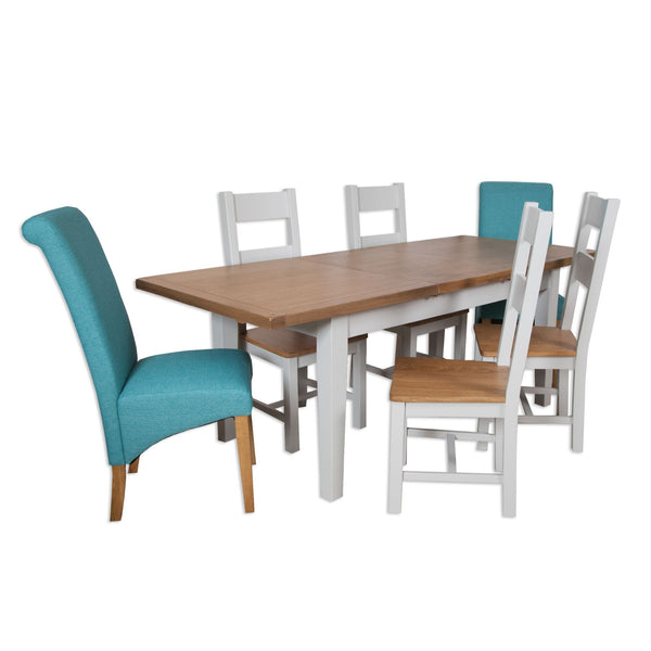 French Grey & Oak Top - 1.2m Extending Table