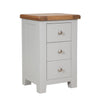 French Grey & Oak Top - 3 Drawer Bedside