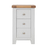 French Grey & Oak Top - 3 Drawer Bedside