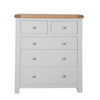 French Grey & Oak Top - 3+2 Drawer Chest