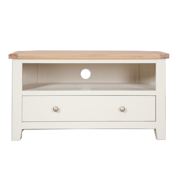 Ivory & Oak Top - Corner TV Unit