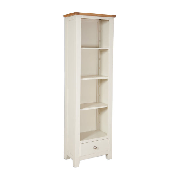 Ivory & Oak Top - Slim Bookcase