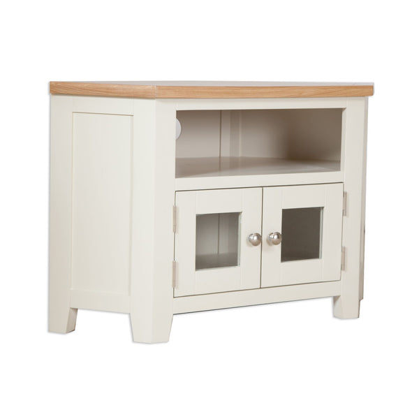 Ivory & Oak Top - Glazed TV Unit