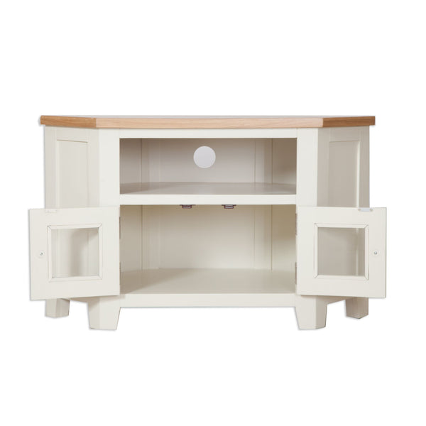 Ivory & Oak Top - Glazed TV Unit