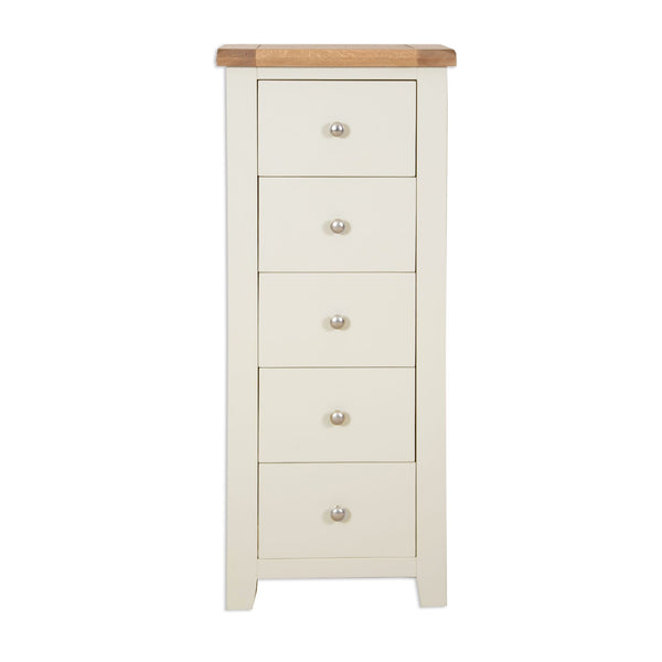 Ivory & Oak Top - 5 Drawer Chest